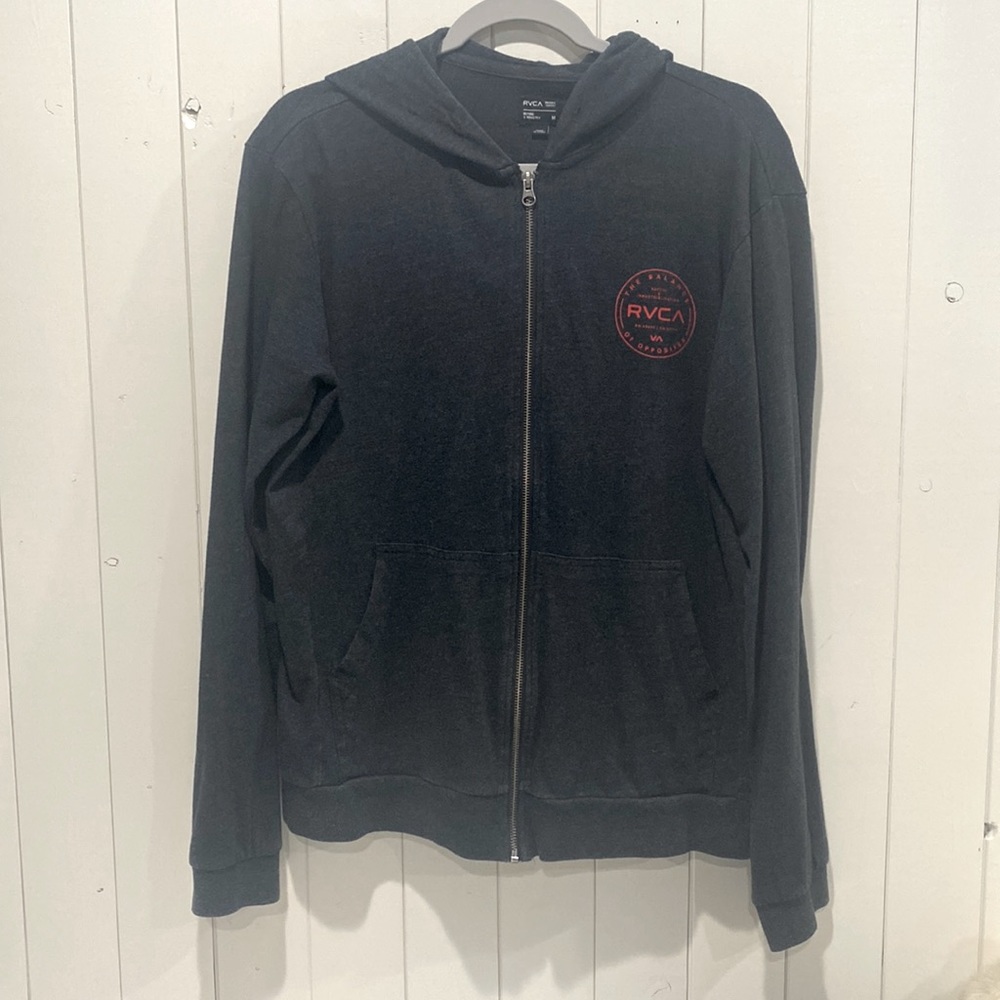 RVCA dark gray Men’s zipper hoodie